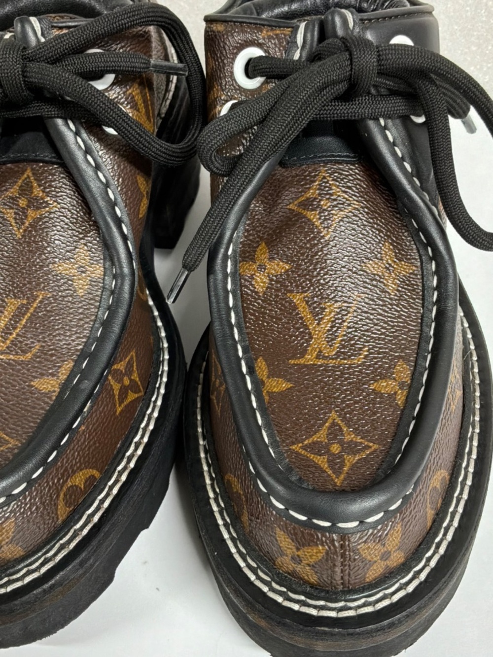 LOUIS VUITON ‎ Beaubourg Platform Derby Chunky Monogram 37.5. Excellent - Picture 13 of 16